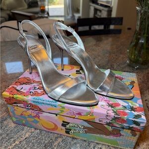 Jeffrey Campbell Silver Strappy Heels